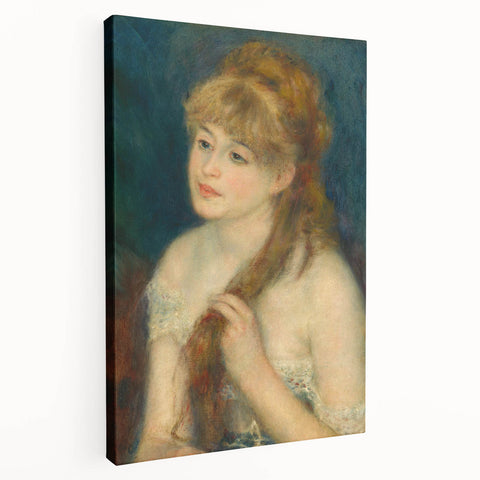 Impressionism Wall Art: Young Woman Braiding Hair by Renoir Prints