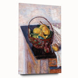 Vintage Still Life Wall Art - Basket of Fruit in Warm, Earthy Tones