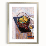 Vintage Still Life Wall Art - Basket of Fruit in Warm, Earthy Tones