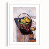 Vintage Still Life Wall Art - Basket of Fruit in Warm, Earthy Tones