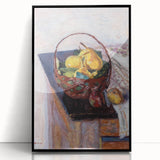 Vintage Still Life Wall Art - Basket of Fruit in Warm, Earthy Tones