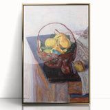 Vintage Still Life Wall Art - Basket of Fruit in Warm, Earthy Tones