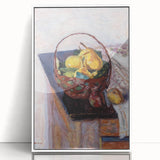 Vintage Still Life Wall Art - Basket of Fruit in Warm, Earthy Tones