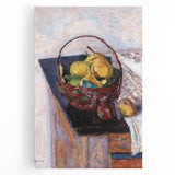 Vintage Still Life Wall Art - Basket of Fruit in Warm, Earthy Tones