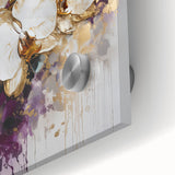 Golden Orchid Elegance - Modern Living Room Canvas Wall Art