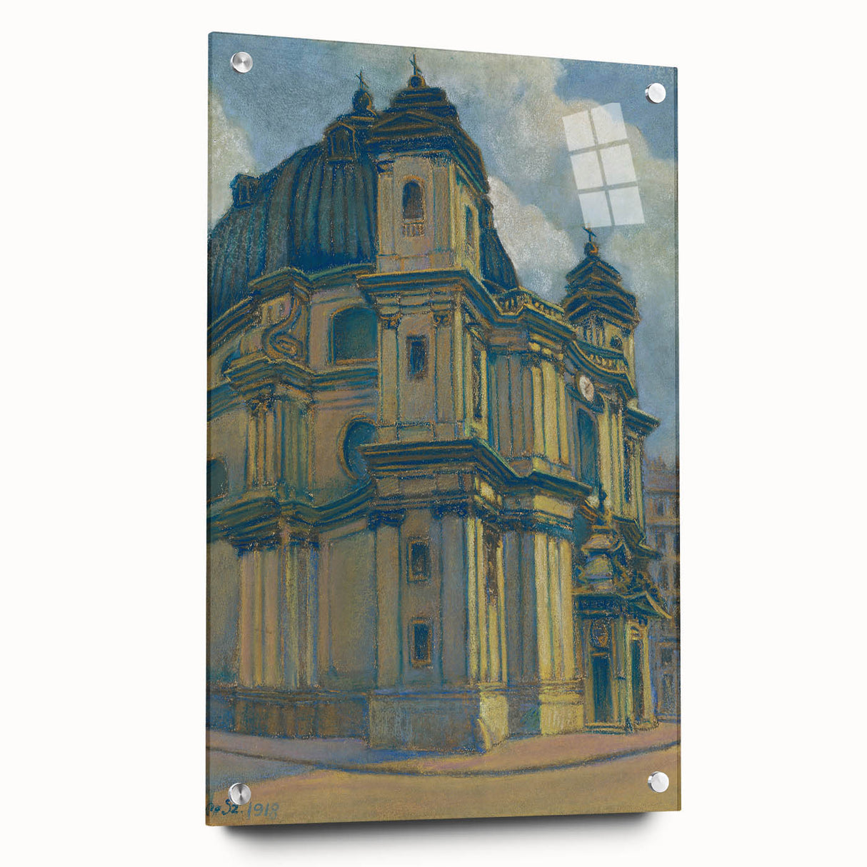 Vintage Architectural Wall Art - Historic Church in Vienna Pastel Print
