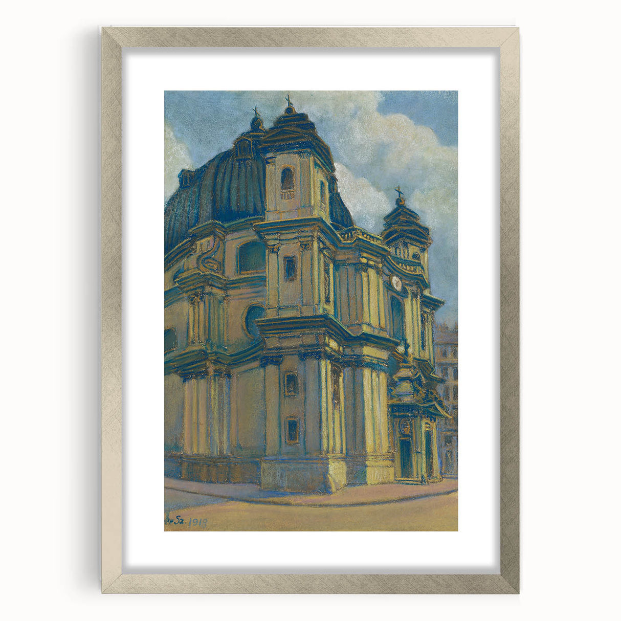 Vintage Architectural Wall Art - Historic Church in Vienna Pastel Print