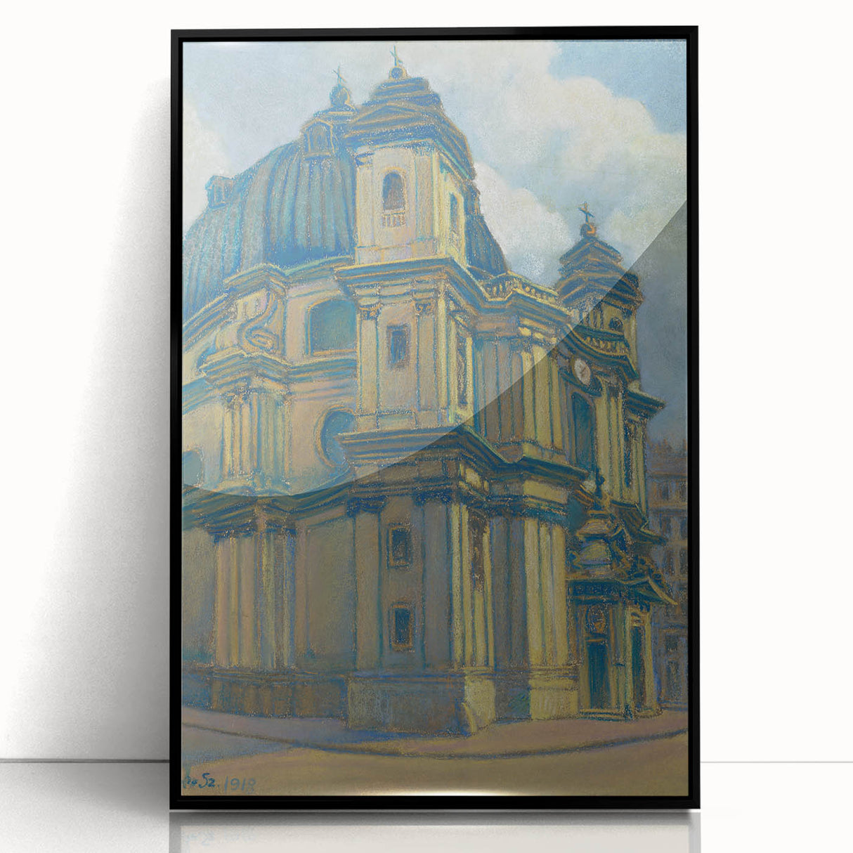 Vintage Architectural Wall Art - Historic Church in Vienna Pastel Print