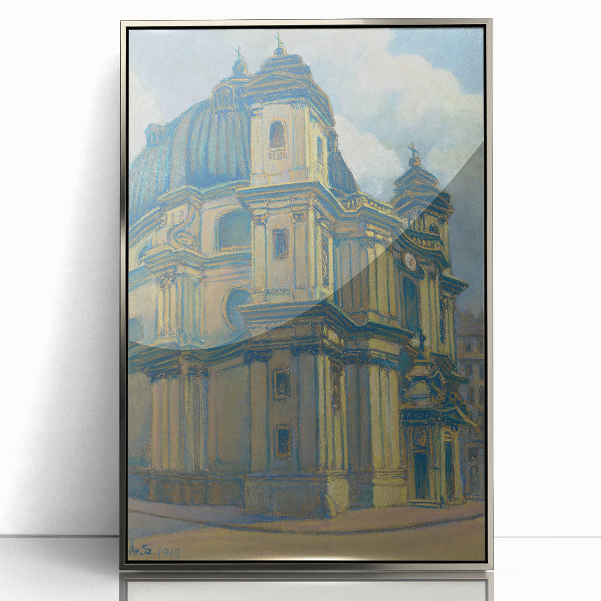 Vintage Architectural Wall Art - Historic Church in Vienna Pastel Print