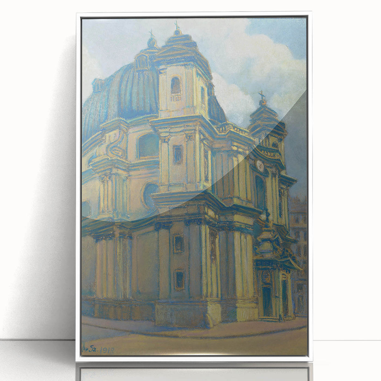 Vintage Architectural Wall Art - Historic Church in Vienna Pastel Print