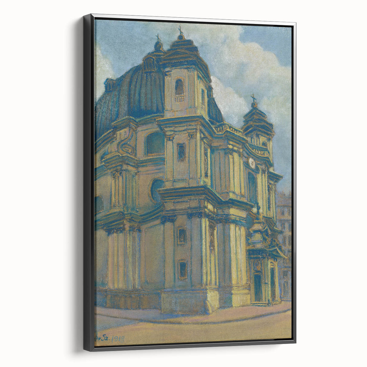 Vintage Architectural Wall Art - Historic Church in Vienna Pastel Print