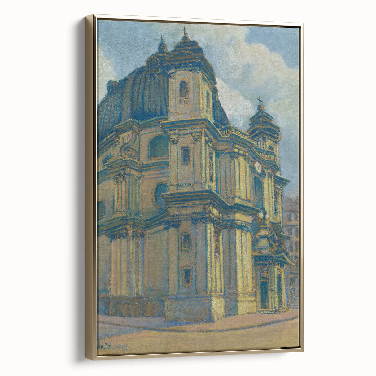 Vintage Architectural Wall Art - Historic Church in Vienna Pastel Print