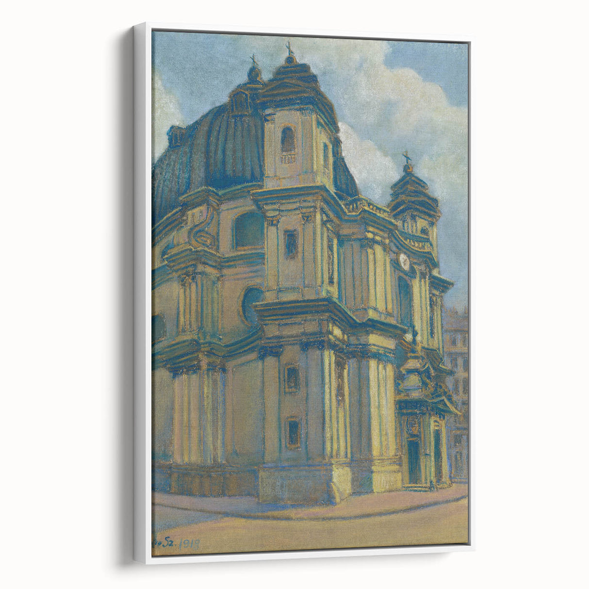 Vintage Architectural Wall Art - Historic Church in Vienna Pastel Print