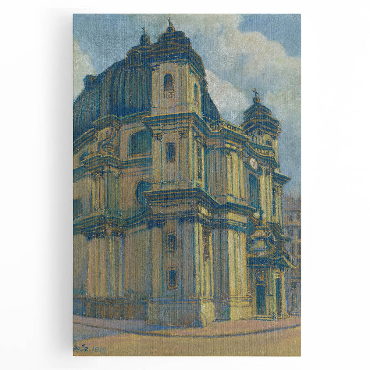 Vintage Architectural Wall Art - Historic Church in Vienna Pastel Print