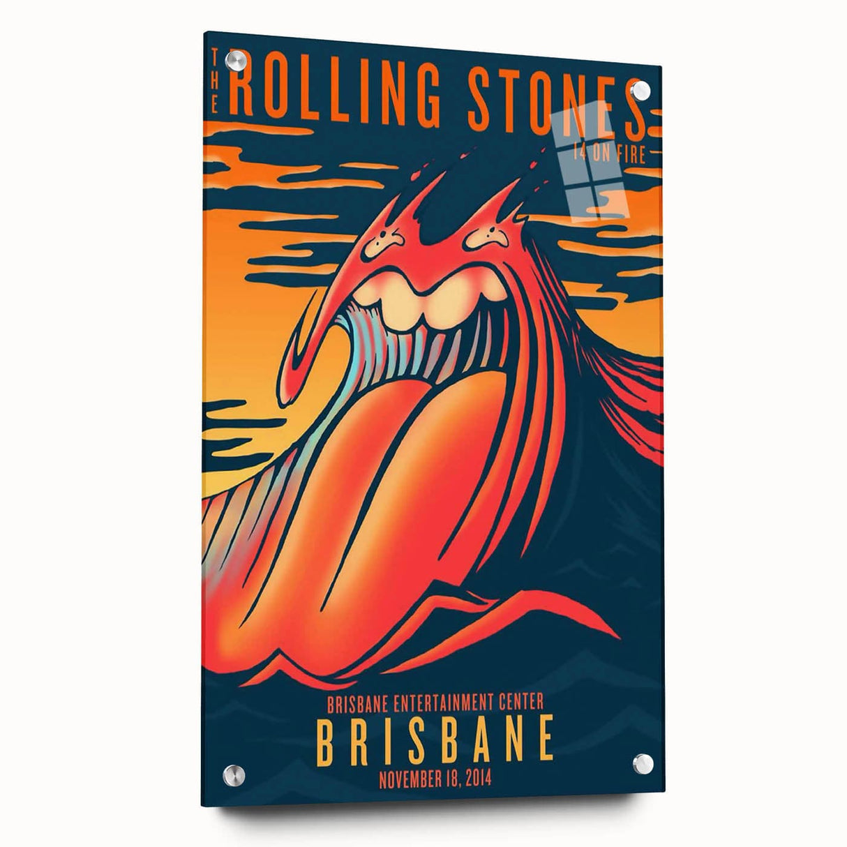 Retro Rolling Stones Poster - Brisbane 2014 Concert Art