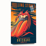 Retro Rolling Stones Poster - Brisbane 2014 Concert Art