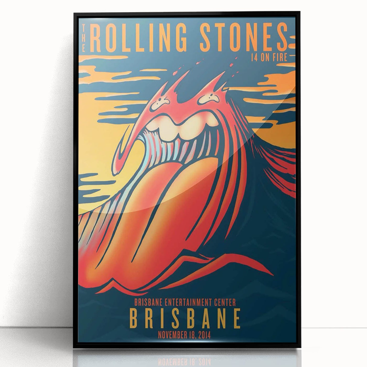 Retro Rolling Stones Poster - Brisbane 2014 Concert Art