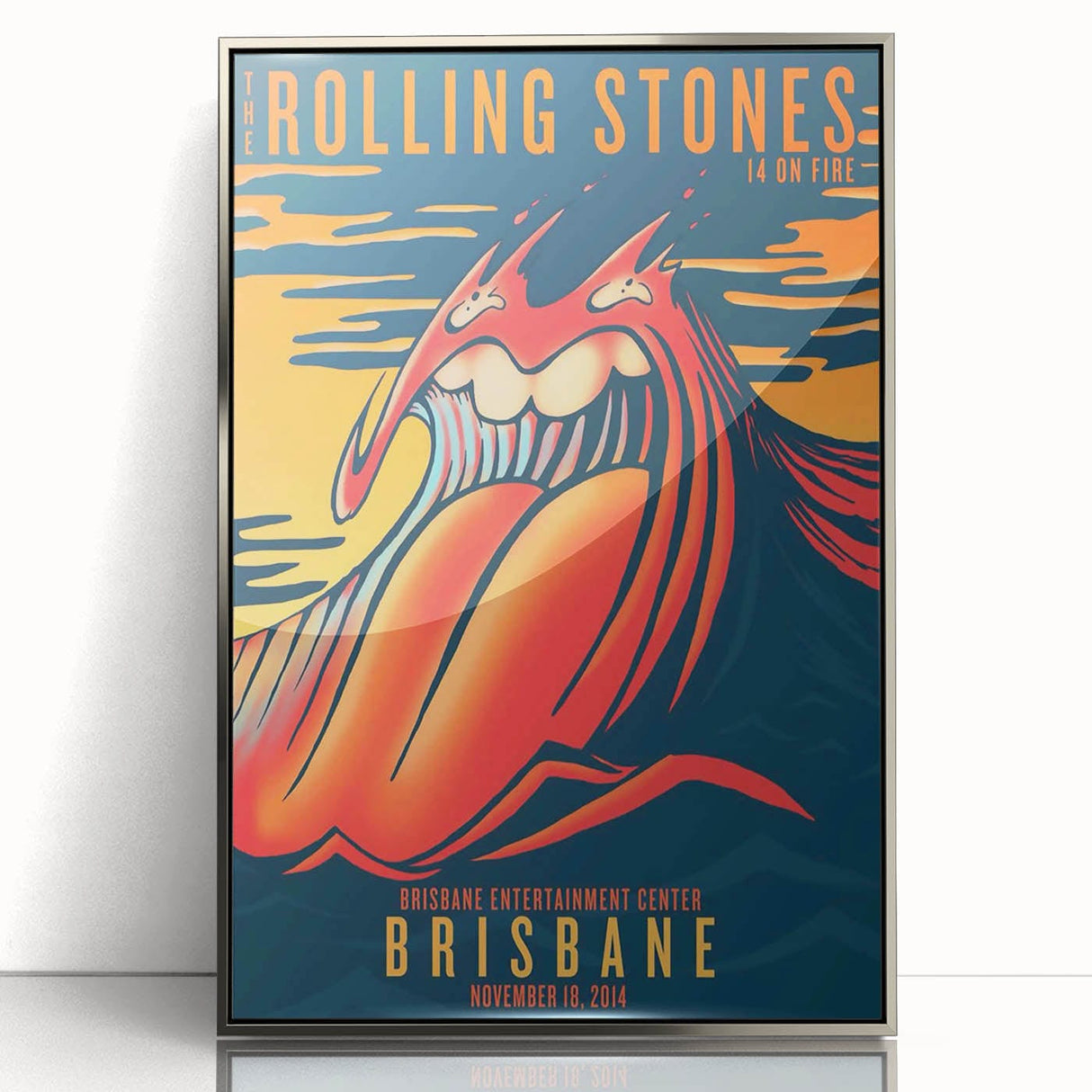 Retro Rolling Stones Poster - Brisbane 2014 Concert Art