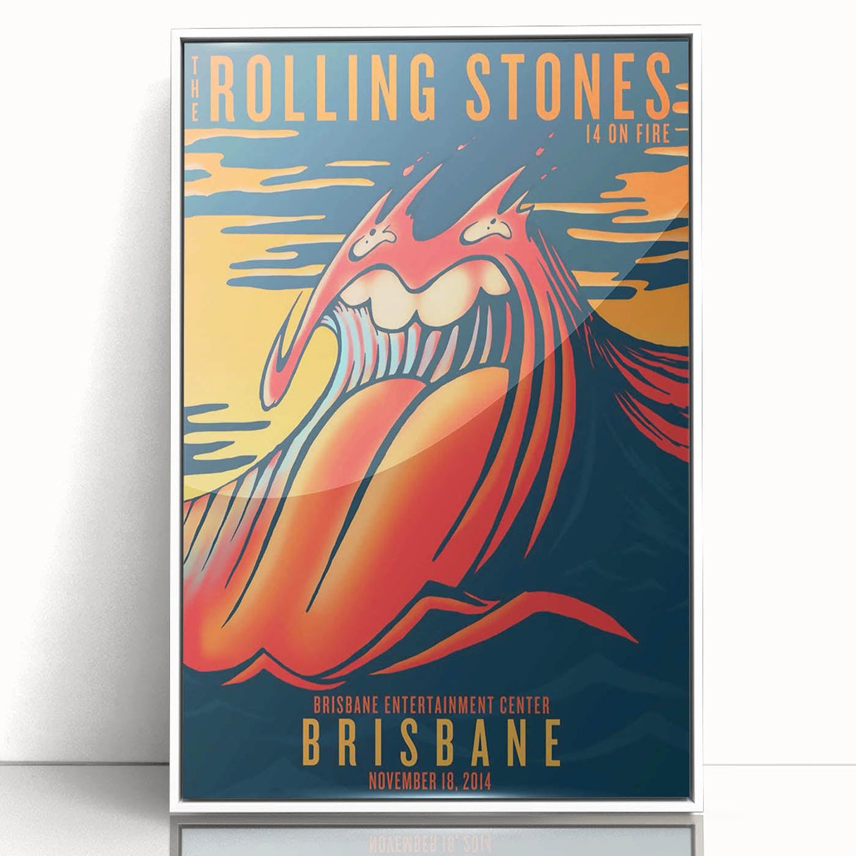 Retro Rolling Stones Poster - Brisbane 2014 Concert Art