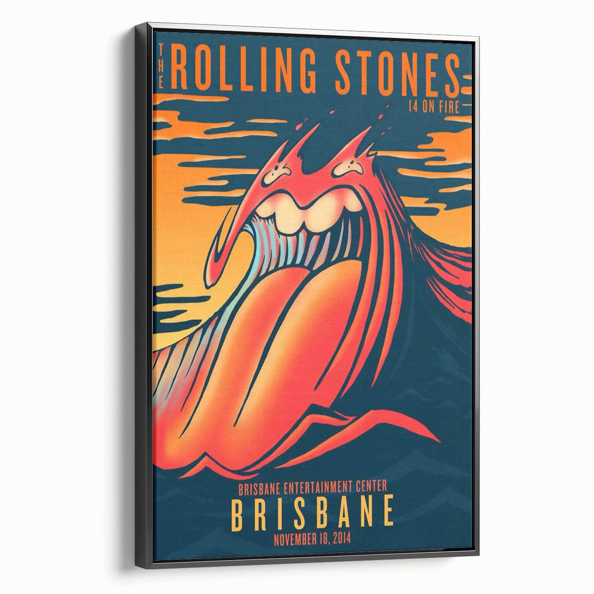 Retro Rolling Stones Poster - Brisbane 2014 Concert Art