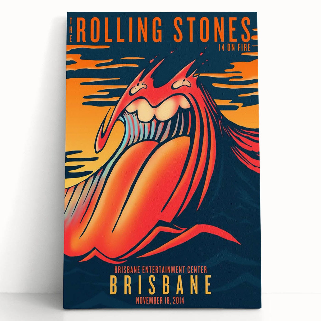 Retro Rolling Stones Poster - Brisbane 2014 Concert Art