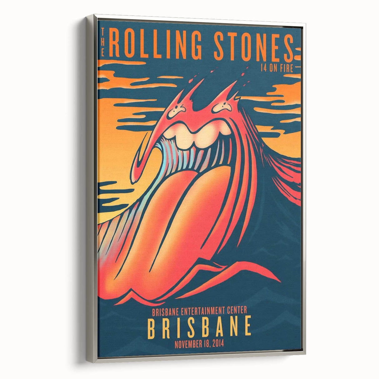 Retro Rolling Stones Poster - Brisbane 2014 Concert Art