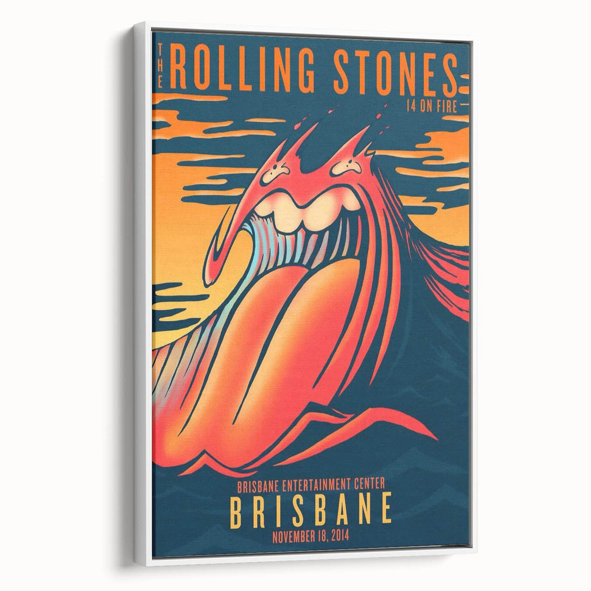 Retro Rolling Stones Poster - Brisbane 2014 Concert Art