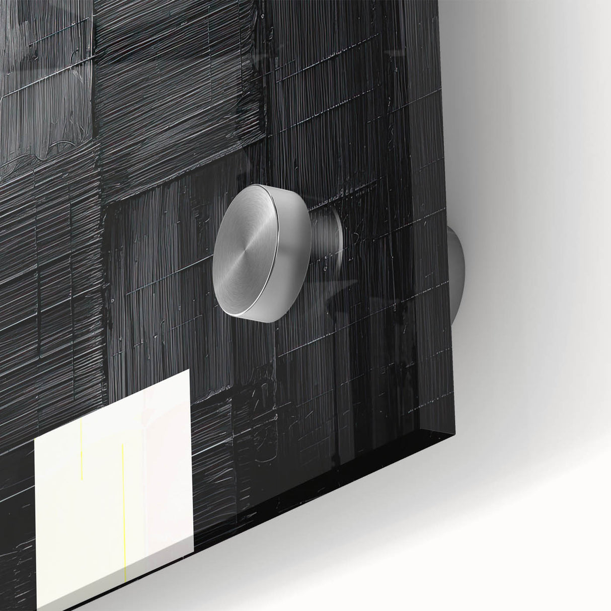 Abstract minimalist wall art design with soft pastel colors and geometric shapes displayed on acrylic glass, ideal for modern interior decor.