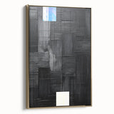 Framed minimalist wall art featuring abstract design in gold tones, displayed from a side view, perfect for modern decor and enhancing living spaces.