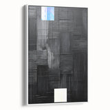 Framed abstract minimalist wall art showcasing a white canvas with subtle textures, perfect for modern decor. Ideal for enhancing living spaces or offices.