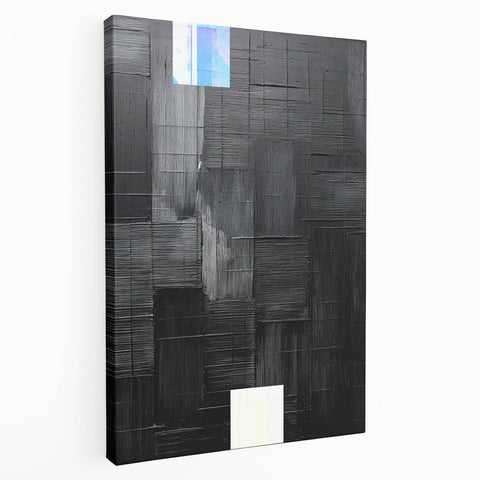 Abstract minimalist wall art on stretched canvas, showcasing soft pastel colors and geometric patterns. Ideal for modern home decor, adding a serene touch to interiors.