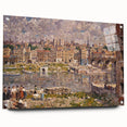 Modern Wall Art - Vibrant Riverside Town Scene | Classic Cityscape Decor