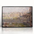 Modern Wall Art - Vibrant Riverside Town Scene | Classic Cityscape Decor