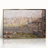 Modern Wall Art - Vibrant Riverside Town Scene | Classic Cityscape Decor