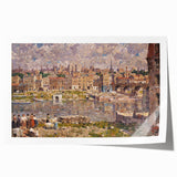 Modern Wall Art - Vibrant Riverside Town Scene | Classic Cityscape Decor
