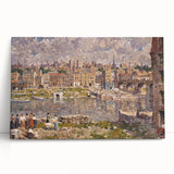 Modern Wall Art - Vibrant Riverside Town Scene | Classic Cityscape Decor