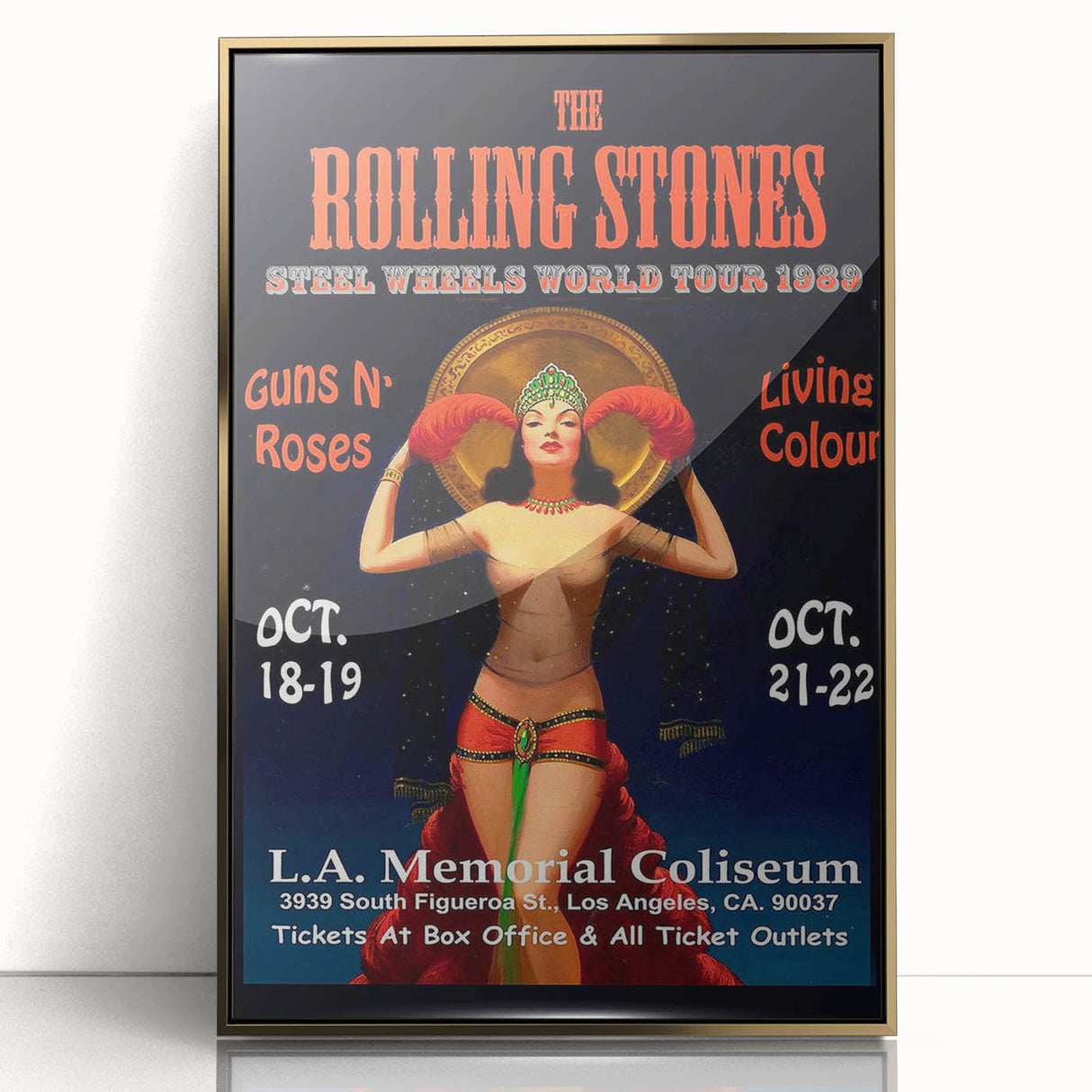 Retro Rolling Stones Steel Wheels 1989 Tour Poster