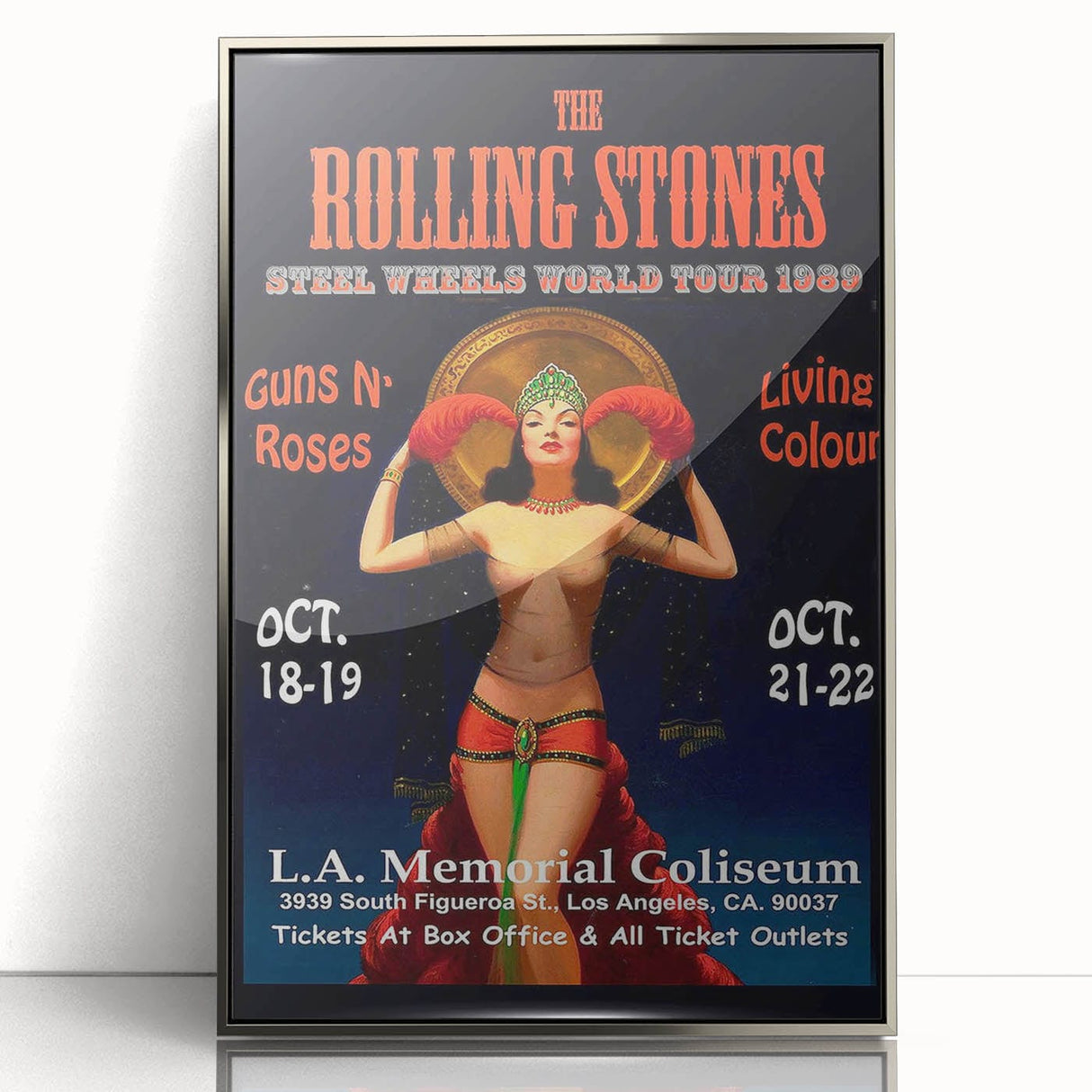 Retro Rolling Stones Steel Wheels 1989 Tour Poster