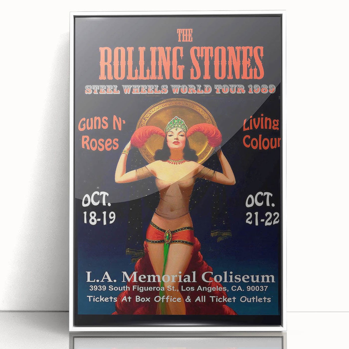 Retro Rolling Stones Steel Wheels 1989 Tour Poster