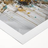 Gold & Teal Floral Elegance - Modern Living Room Canvas Wall Art