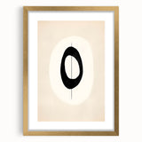 Abstract minimalist wall art framed with a mat and gold accents, showcasing a modern design that enhances contemporary home decor, perfect for stylish interiors.