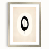 Abstract minimalist wall art framed in silver with a mat, showcasing a modern design that enhances contemporary decor, ideal for stylish living spaces.