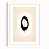 Abstract minimalist wall art in a white frame with matting, showcasing geometric shapes and soft colors, perfect for modern home decor and aesthetic enhancement.