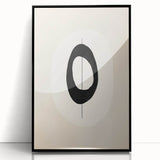 Abstract minimalist wall art framed in black acrylic, showcasing a sleek design with soft lines and subtle tones, perfect for modern home decor.