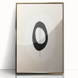 Framed abstract minimalist wall art featuring a gold design on an acrylic surface, ideal for modern home decor. Perfect for adding elegance to any space.