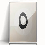 Framed acrylic wall art featuring a minimalist abstract design in white, showcasing clean lines and elegant simplicity, perfect for modern home decor.