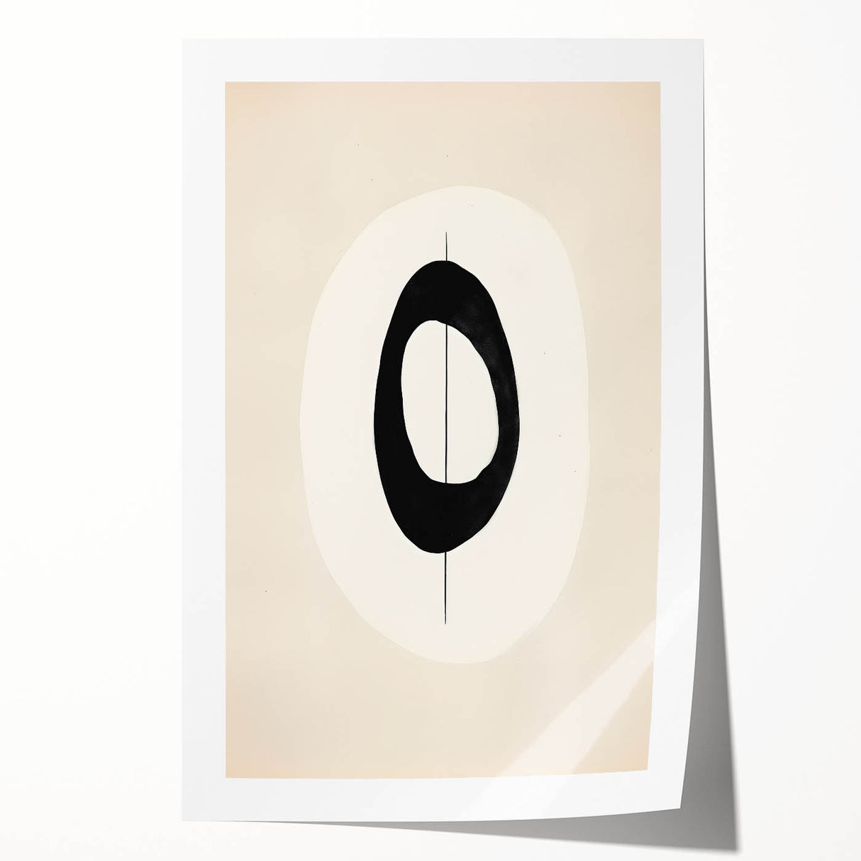 Abstract minimalist wall art print showcasing soft pastel colors and geometric shapes, elegantly rolled and ready for framing, ideal for modern home decor.