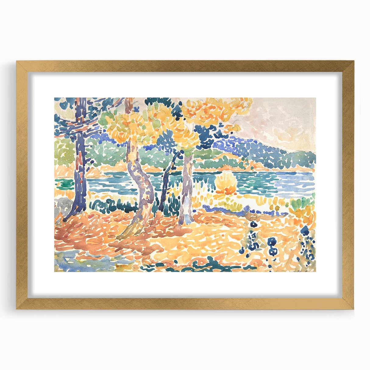 Impressionist Art – Golden Wheat Field at Sunset