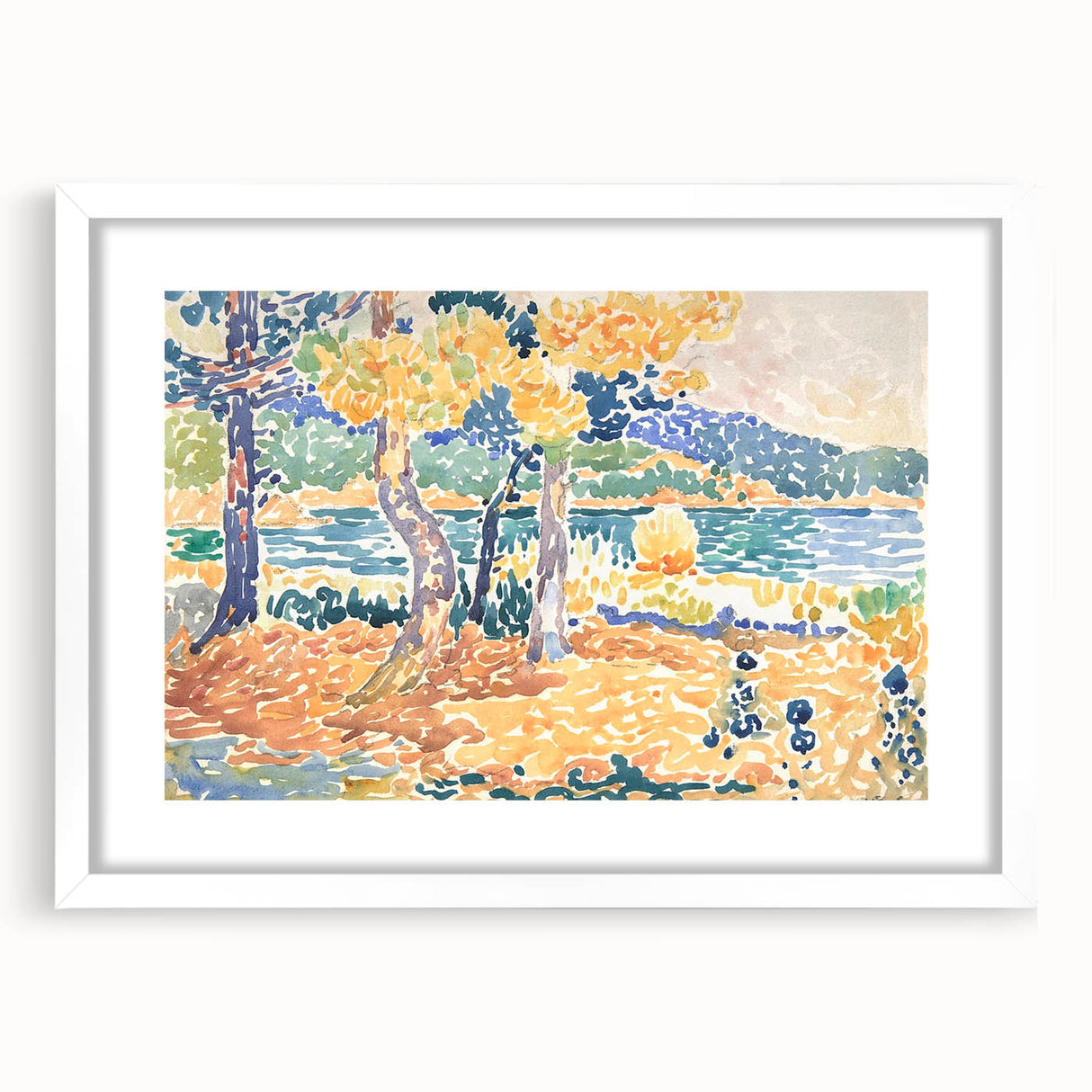 Impressionist Art – Golden Wheat Field at Sunset