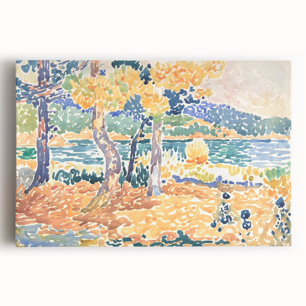 Impressionist Art – Golden Wheat Field at Sunset